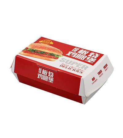 牛皮纸汉堡盒免折打包盒烘焙食品包装盒